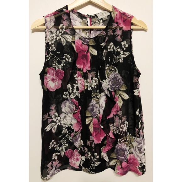 Tahari Tops - Tahari Floral Sleeveless Blouse // PS